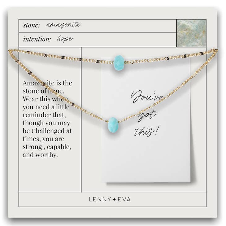 Gemstone Necklace-Amazonite
