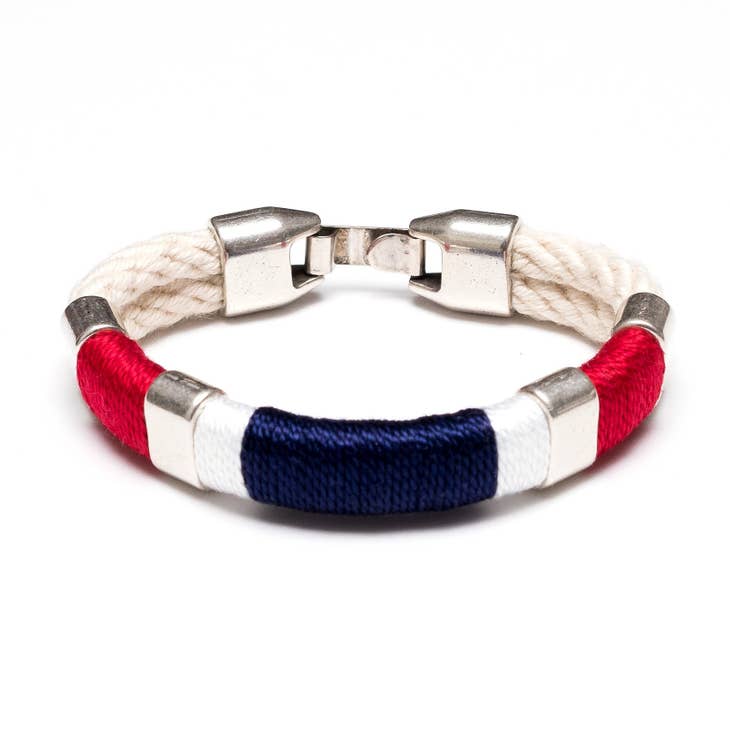 Newbury Bracelet - Ivory/Red/White/Navy/Silver