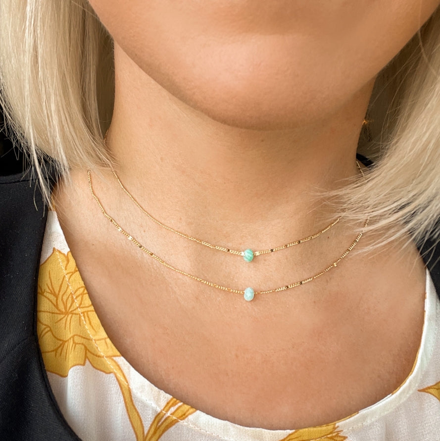 Gemstone Necklace-Amazonite